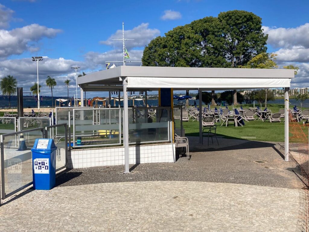 Nova cobertura da portaria da Piscina do Feijão