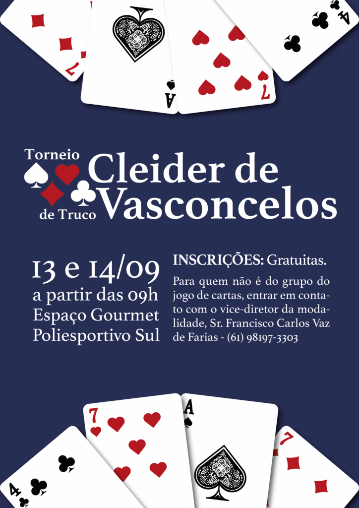 Estão abertas as inscrições para o Torneio de Truco Cleider de Vasconcelos