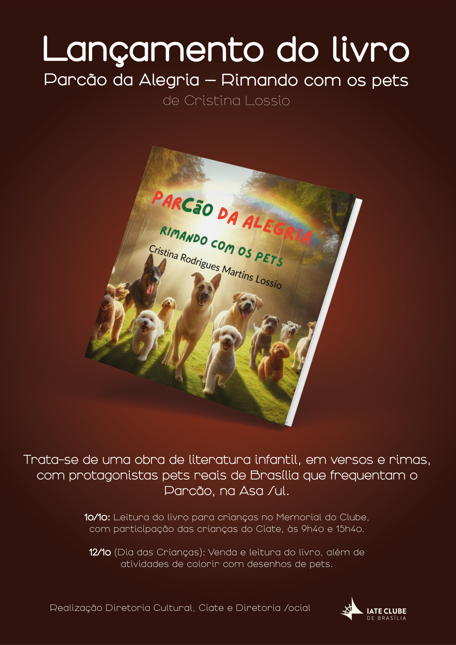 Dia das Crianças: participe do lançamento do livro “Parcão da Alegria”