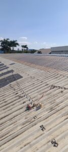 Obra na cobertura do galpão da Náutica já foi finalizada