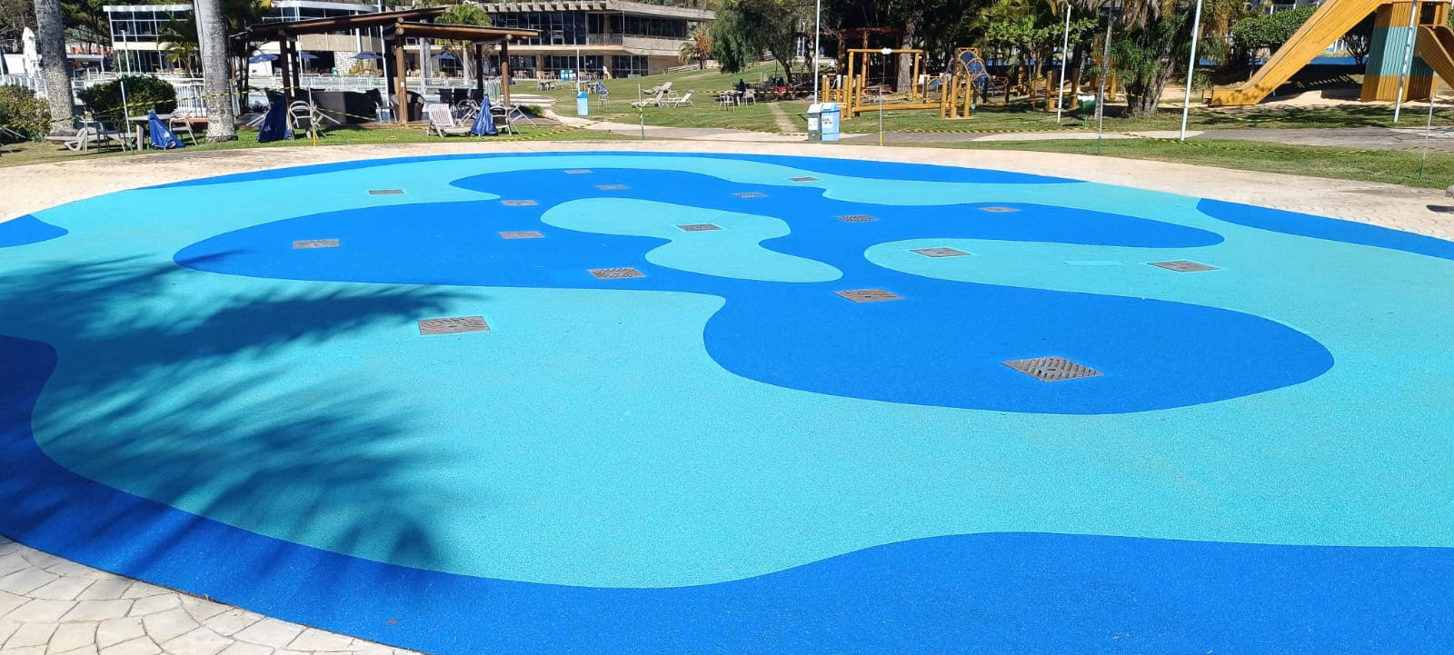 Reforma do piso da fonte infantil está finalizada